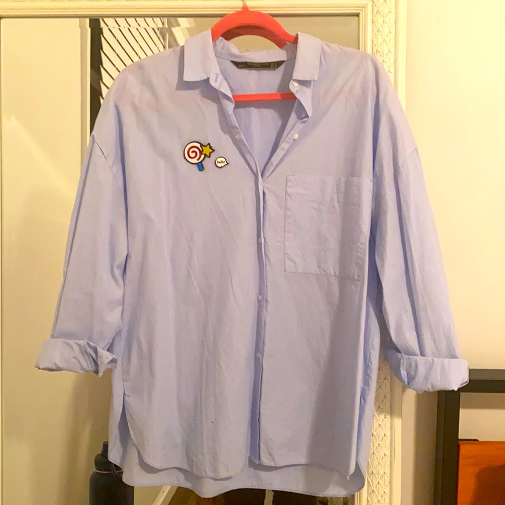 Cute Light blue zara shirt